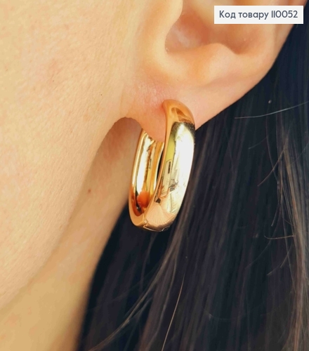 Сережки кільця Класичні, ширина 5мм, діаметр 2,1см,  Xuping 18K 110052 фото 2