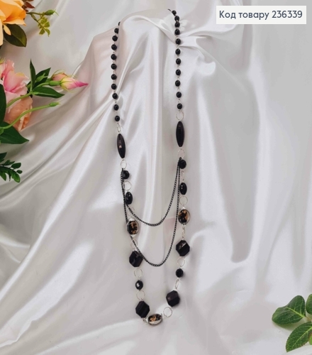 Бижутерия на шею с круглыми бусинами и большим стеклярусом, дл. 50см 236339 фото 2