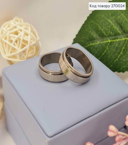 Кольцо с молитвой "Отче наш" на подвижной пластине, серебряного цвета, Stainless Steel 270024 фото 2