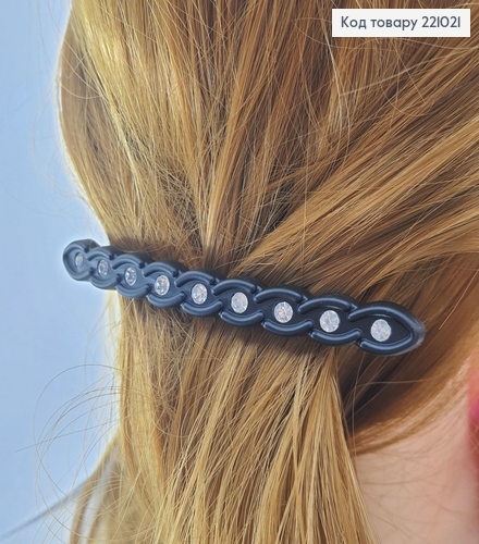 Заколка автомат косичка 9 см с камнями в асс. 221021 фото 2