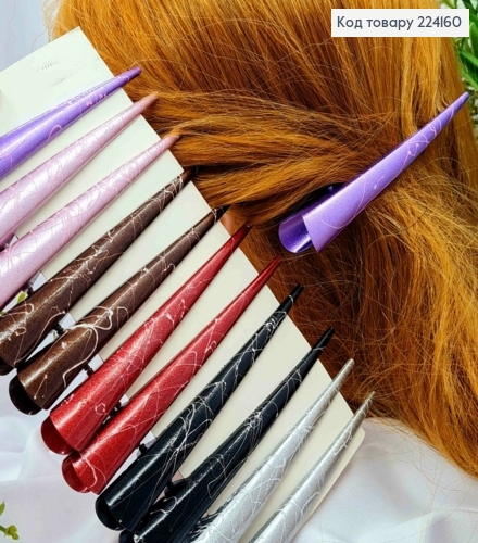 Заколка стрела металл с блестящим основанием и хаотическими разводами, цвета в ассорт., 13см 224160 фото 2