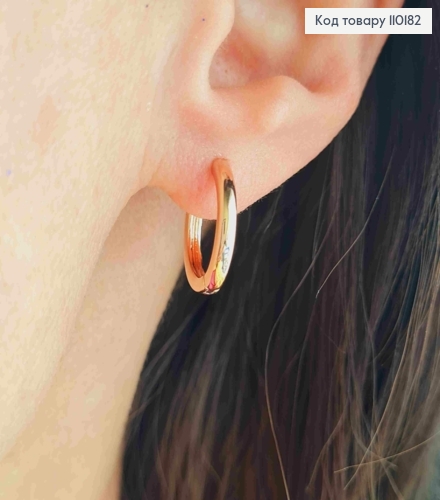 Сережки Кільця, ширина 2мм, діаметр 1,4см, Xuping 18K 110182 фото 2