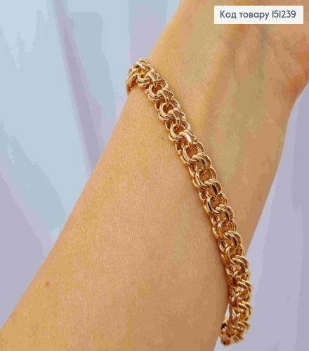 Браслет плетение БИСМАРК, ширина 7,5мм, длина 21см, Xuping 18K 151239 фото 2