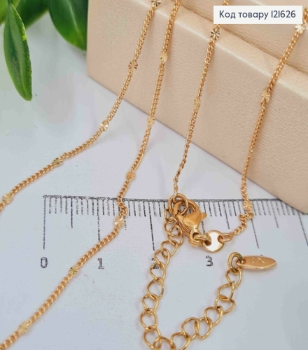 Цепочка Панцирное плетение с плоскими пластинками, ширина 1мм, длина 45+5см, Xuping 18K 121626 фото 2