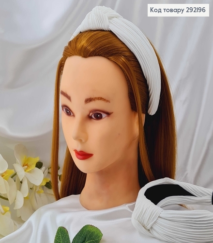 Обруч чалма, жатка, БЕЛЫЙ, шир. 4см. 292196 фото 2