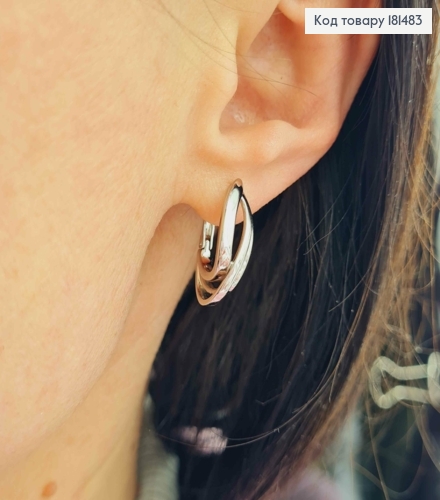 Серьги рождённые Дуги с изгенами, длина 2см, англ. застежка, Xuping 181483 фото 2