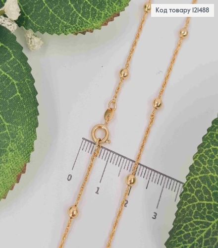 Цепочка Якорное витое плетение с шариками, длина 45см, Xuping 18K 121488 фото 2