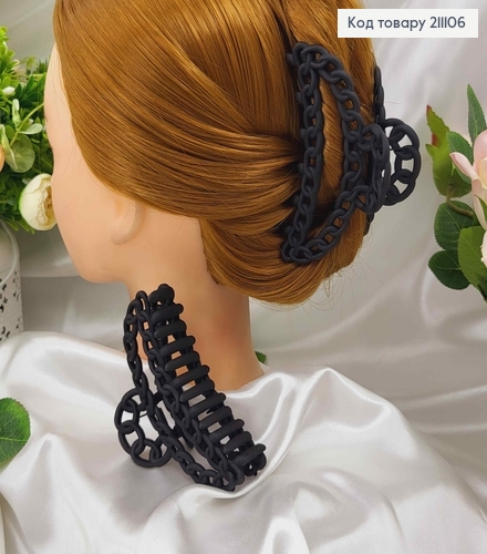 Краб каучук,матовий чорний, дуга, широкий ланцюжок, 11см, кольори в асорт. 211106 фото 2