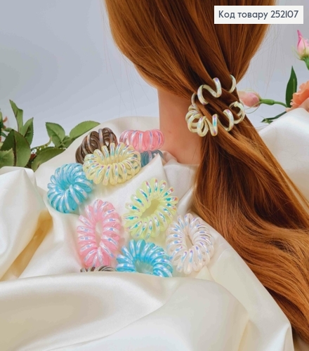 Резинка пружинка, объемная, 5см, Перламутровая, Цвета в ассорт. 252107 фото 2