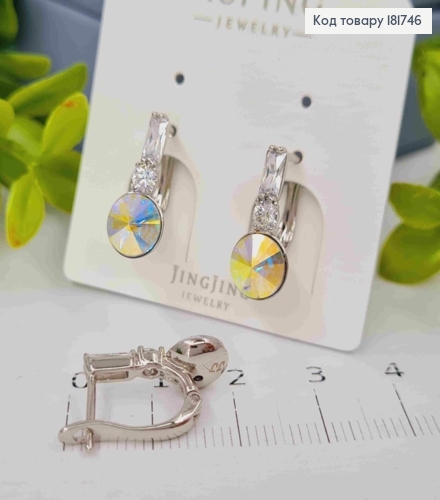 Сережки украшены камнями и Блестящим камнем Сваровски, 1,7см, англ. застежка, Xuping 181746 фото 2