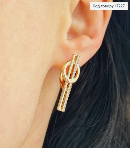 Серьги "Грациозность", английская застежка, длина 2,6см, XUPING 18K 117227 фото 2