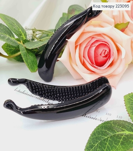 Заколка банан, глянцевая черная, 9,5см. 223095 фото 2