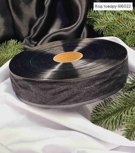 Лента Блеск ЧЕРНАЯ, ширина 4см, длина 100 ярдов (90м) 616022 фото 3