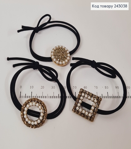 Резинка черная двойная с брошью 243038 фото 2