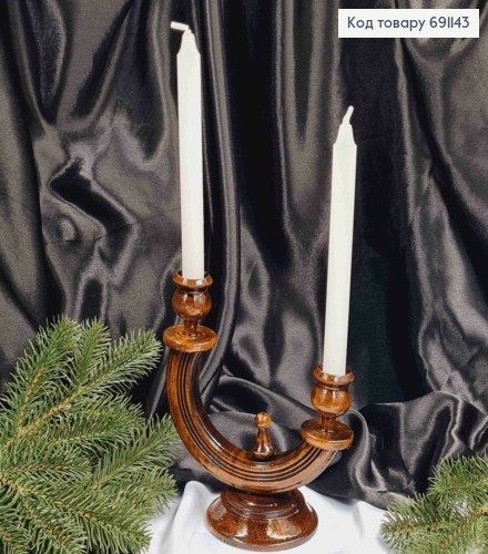 Підсвічник дерев'яний "ДУБ МОРЕНИЙ", висота 19,5см, ручна робота, Україна 691143 фото 2