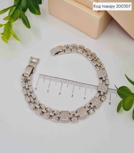 Браслет родований "Вів'єн" з Блискучими камінцями, довж. 17+2см, Xuping 200307 фото 2