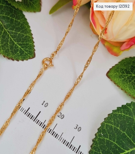 Цепочка плоское витое плетение, 3мм, длина 35см, Xuping 18К 121392 фото 2