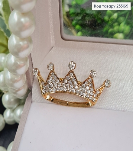 Брошка метал Корона маленькая 4х2см 235169 фото 2
