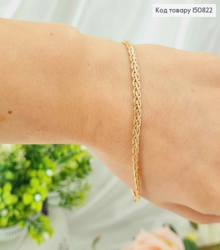Браслет 4,5мм, длина 21см, плетение КОСИЧКА, Xuping 18K 150822 фото 2