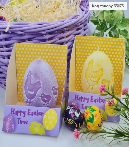 Свеча декоративная "Яйцо" с тиснением, цвета в ассортименте, 80гр/4часа, Bartek candles 331173 фото 2