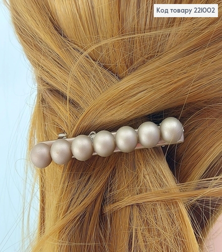 Заколка автомат пластик з перлинками 6,5 см 221002 фото 2