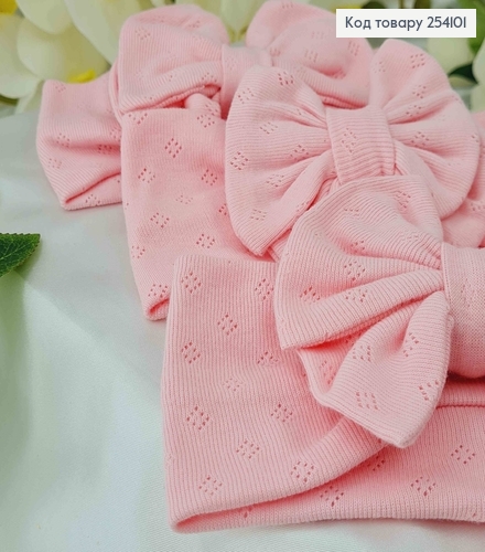 Повязка детская БАНТ двойной Розовый, ручная работа, (КАЧЕСТВЕННО), УКРАИНА.15*7,2см 254101 фото 2