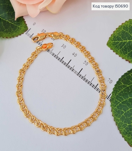 Браслет, плетение с узелками, 0,4 см, дл. 20,5см Xuping 18K 150690 фото 2