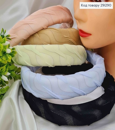 Обруч пластик, обтянутый капроном с люрексом, 3см, цвета в ассорт. 291290 фото 2