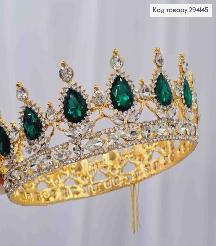 Корона под Золото, со ИЗУМНЫМИ КАМЕШКАМИ, диаметр 13см, высота 5см (можно на торт) 294145 фото 3