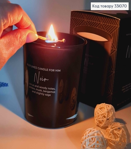 Аромасвечка (для него) Noir (citrus and woody notes, ambre, musk, bergamot & slighty sage), 220г/43ч 331070 фото 2