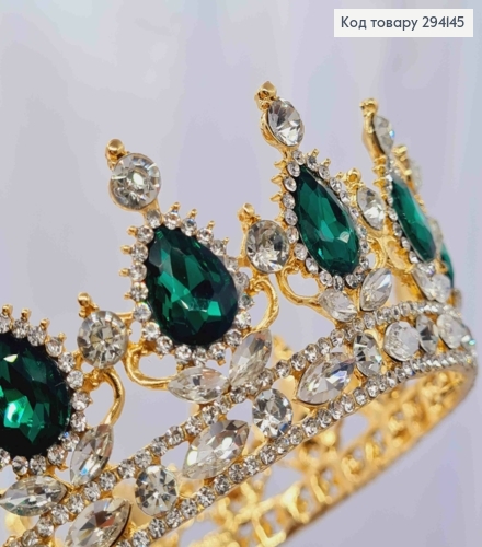 Корона под Золото, со ИЗУМНЫМИ КАМЕШКАМИ, диаметр 13см, высота 5см (можно на торт) 294145 фото 2