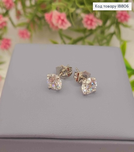 Серьги гвоздики блестящий камешек, 0,7см, Xuping 181806 фото 3