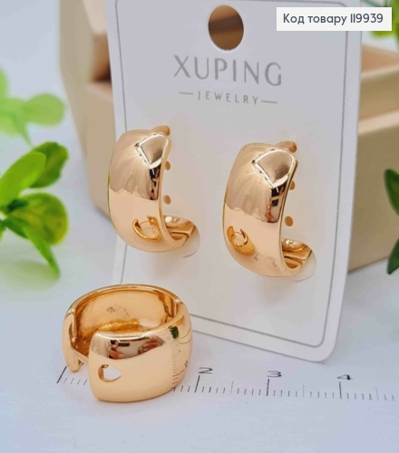 Сережки кільця "Класичні", ширина 9мм, діаметр 1,7см,  Xuping 18К 119939 фото 2